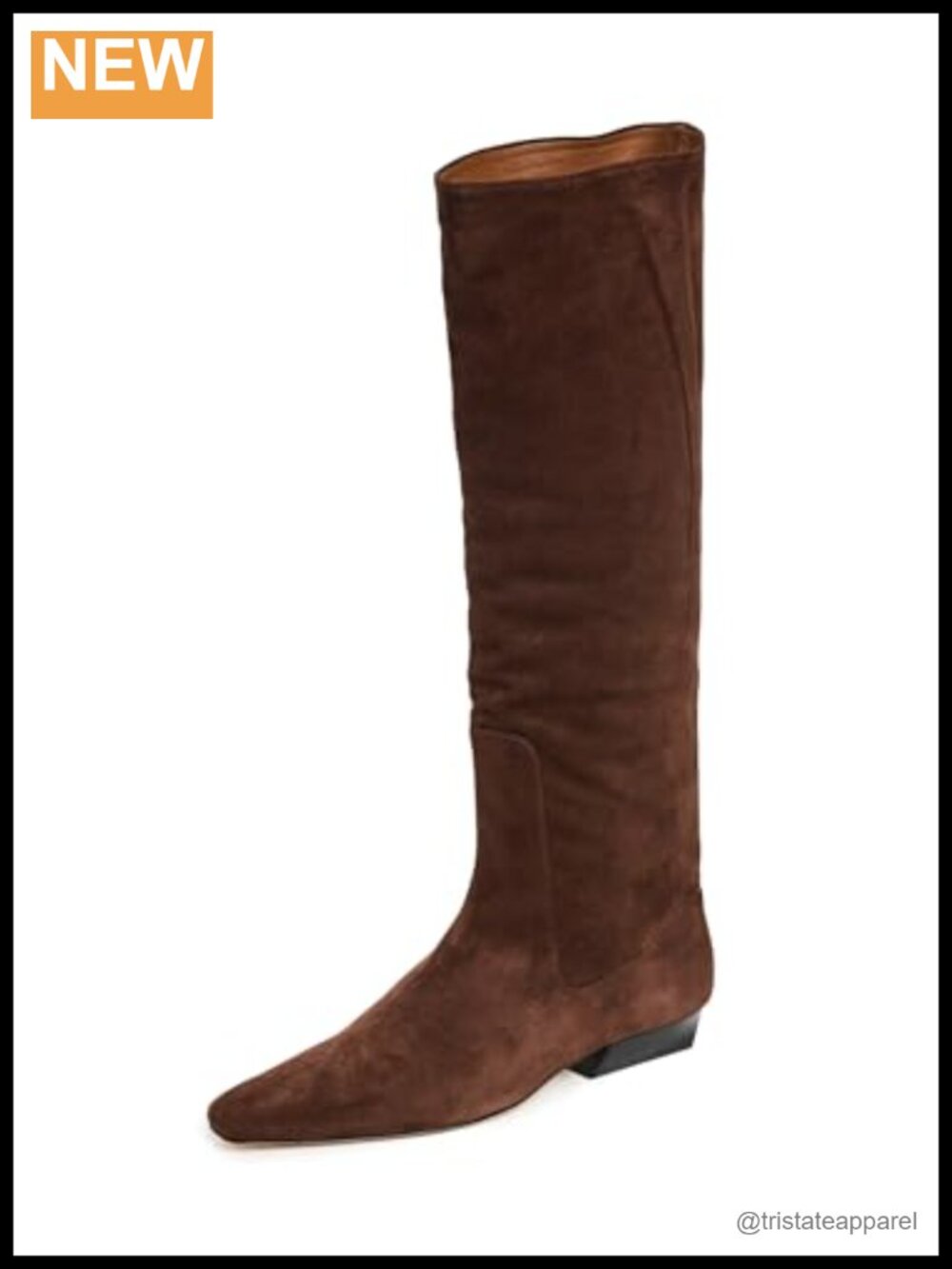 STAUD Wally Suede Knee-High Pointed Toe Flat Boots Women's